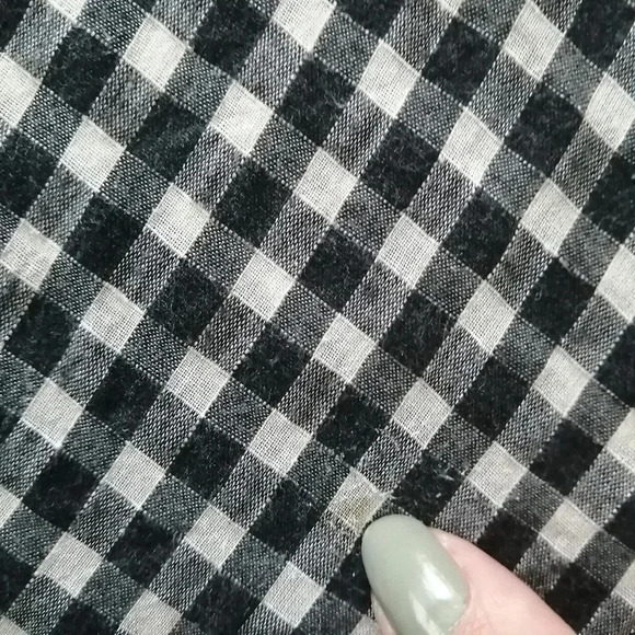 Lafayette 148 Gingham Plaid Cotton, Wool, Linen Button Up Blouse Small - Picture 13 of 15